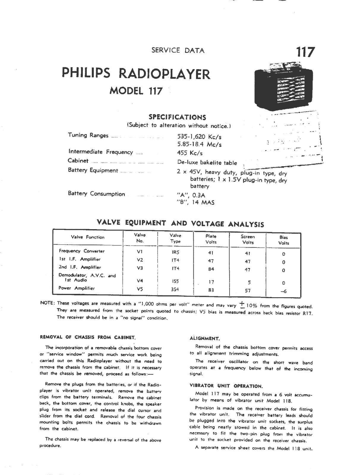 Philips 117 Service Manual