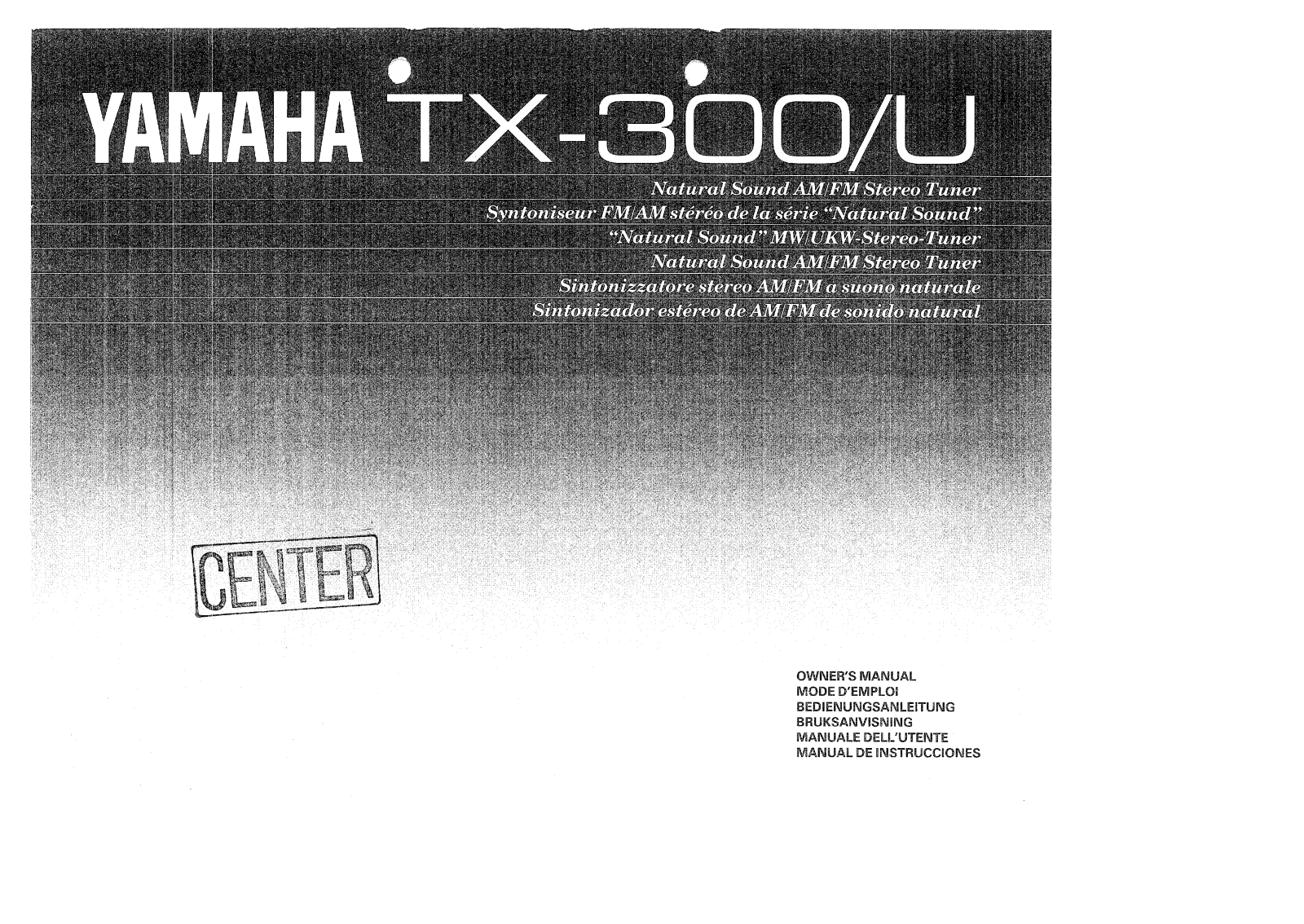 Yamaha TX-300 Owners manual