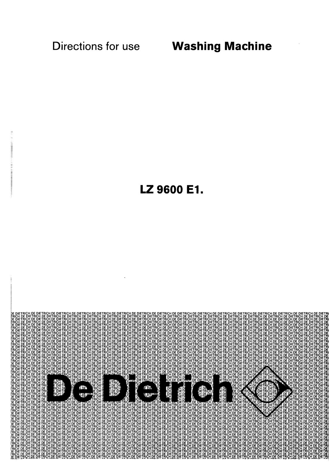 De dietrich LZ9600E1 User Manual