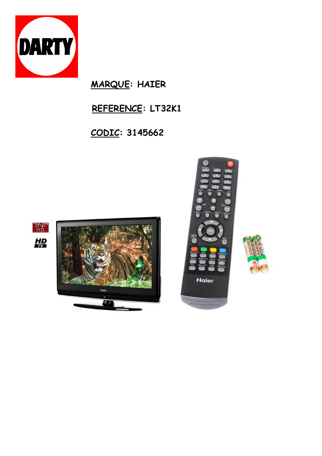 HAIER LT32K1 User Manual