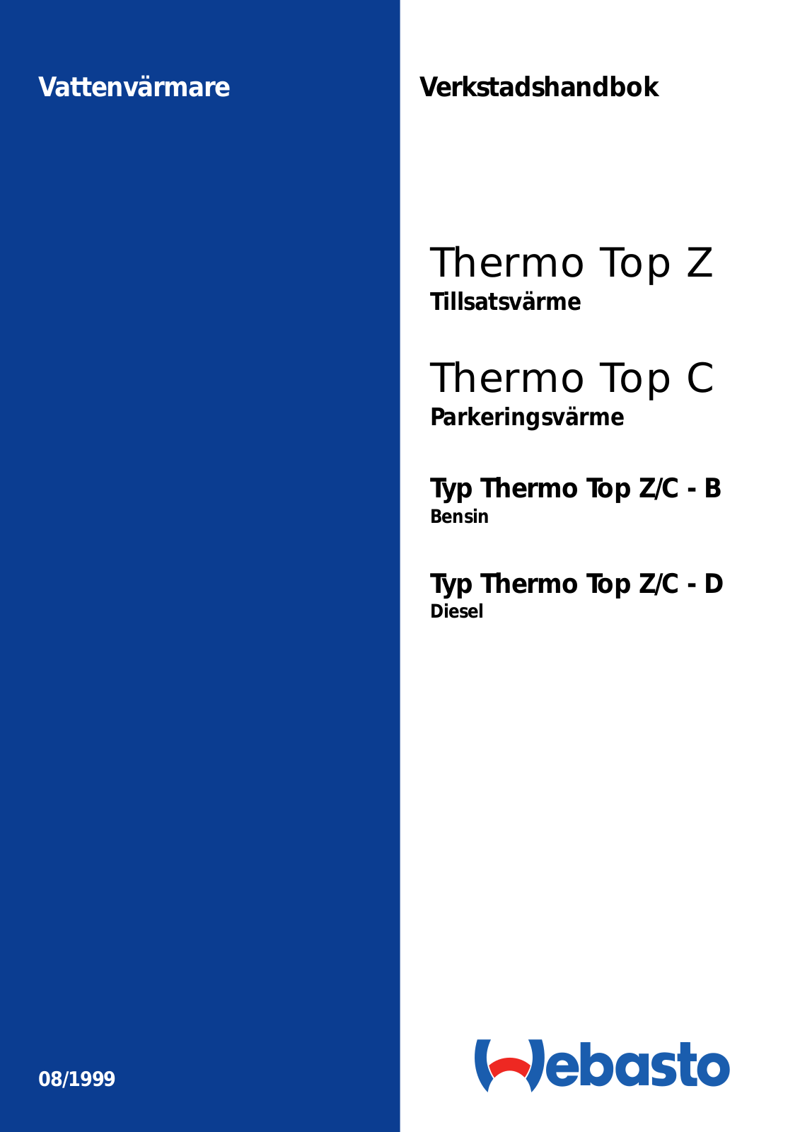 Webasto THERMO TOP C, THERMO TOP Z Manual