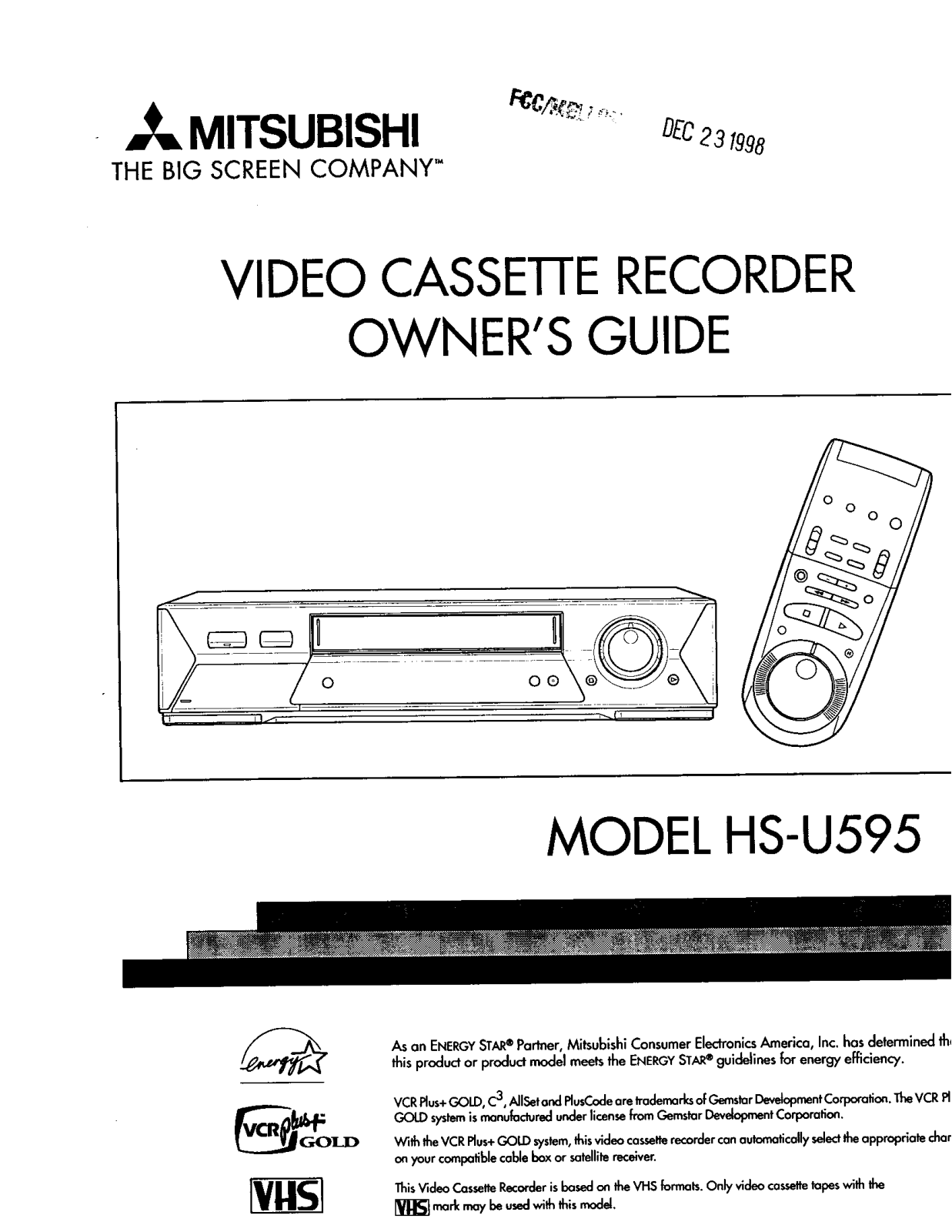 Mitsubishi Electric HS U595 User Manual