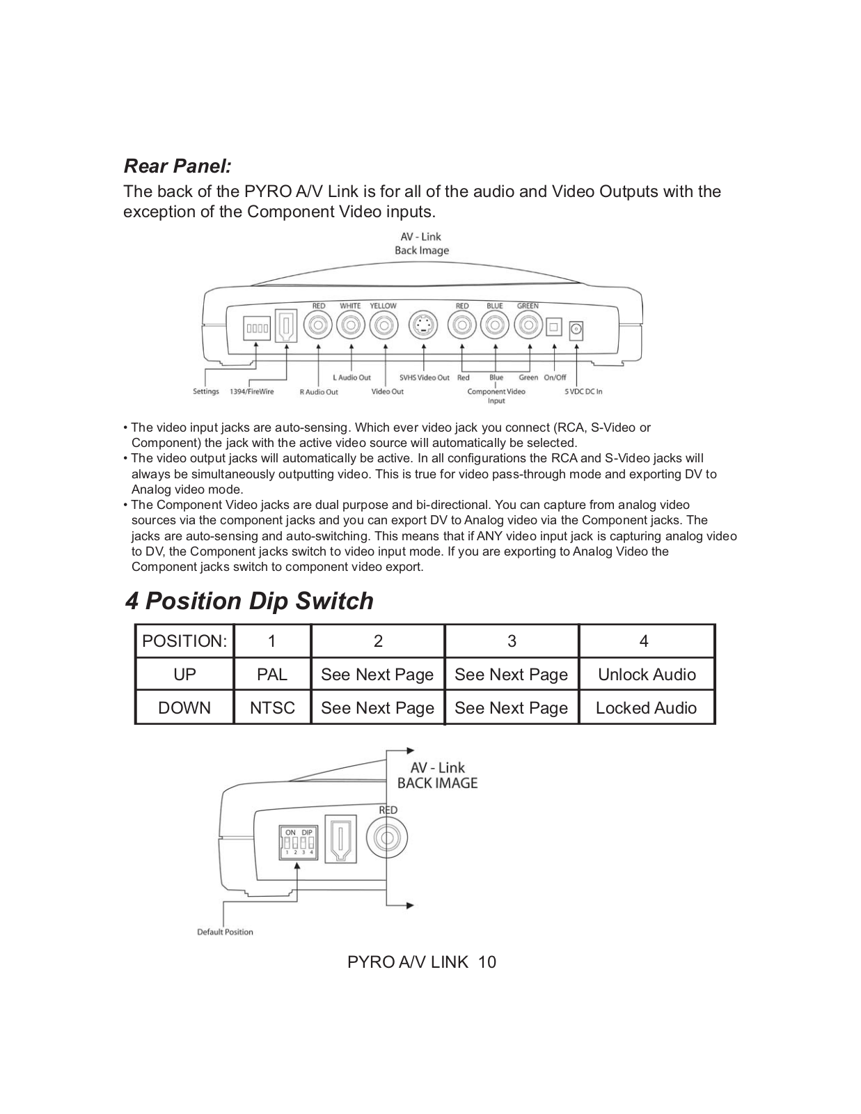 ADS Technologies 550-A DIP SWITCHES User Manual