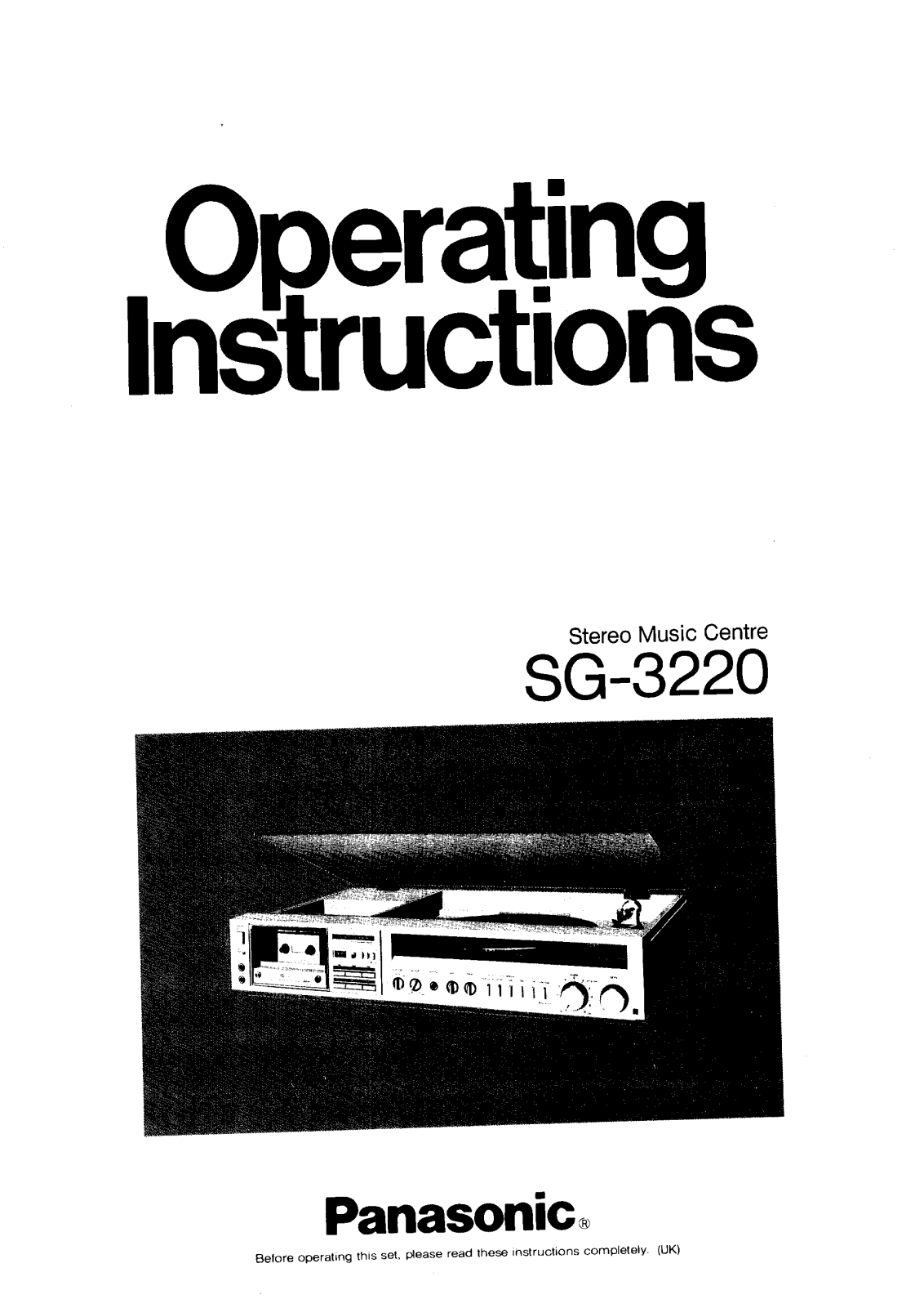 Panasonic SG-3220 User Manual