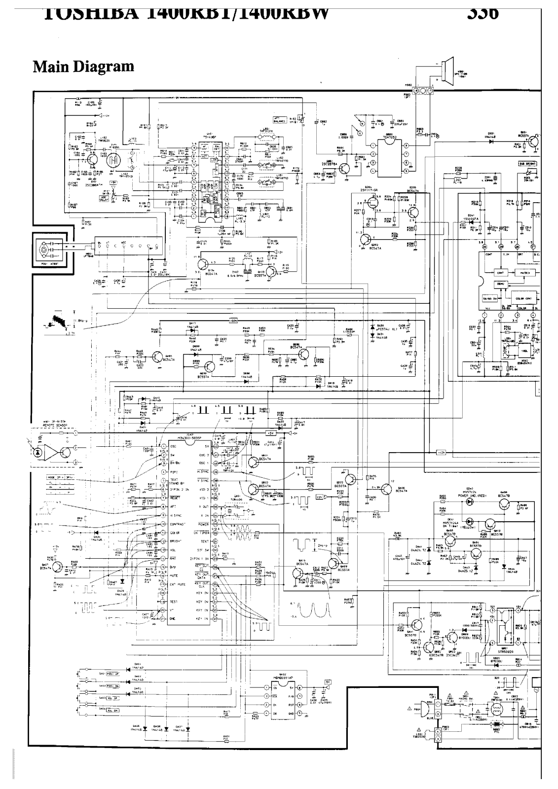 Toshiba 1400KBT, 1400KBW, 1400TBT, 1400TBW Schematic