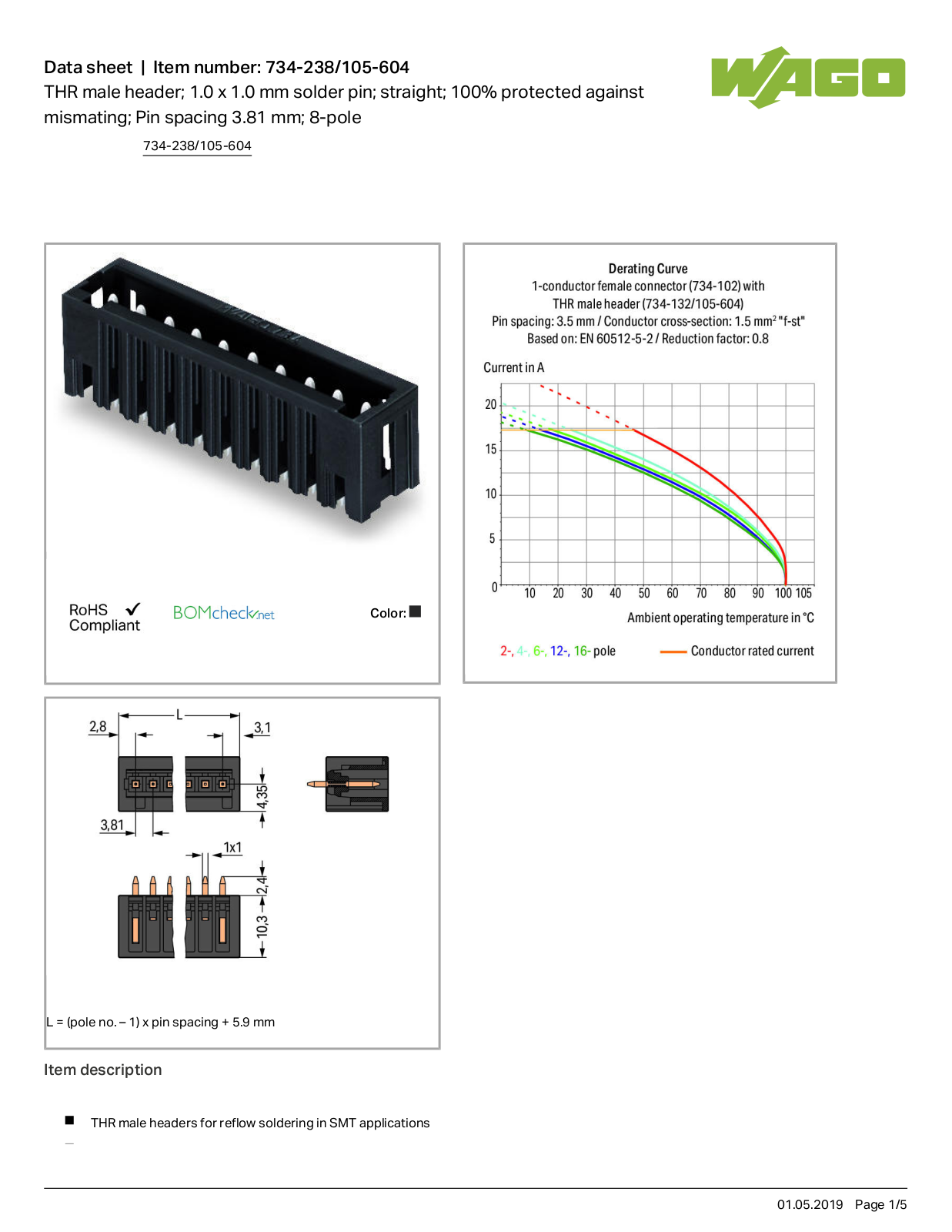 Wago 734-238/105-604 Data Sheet