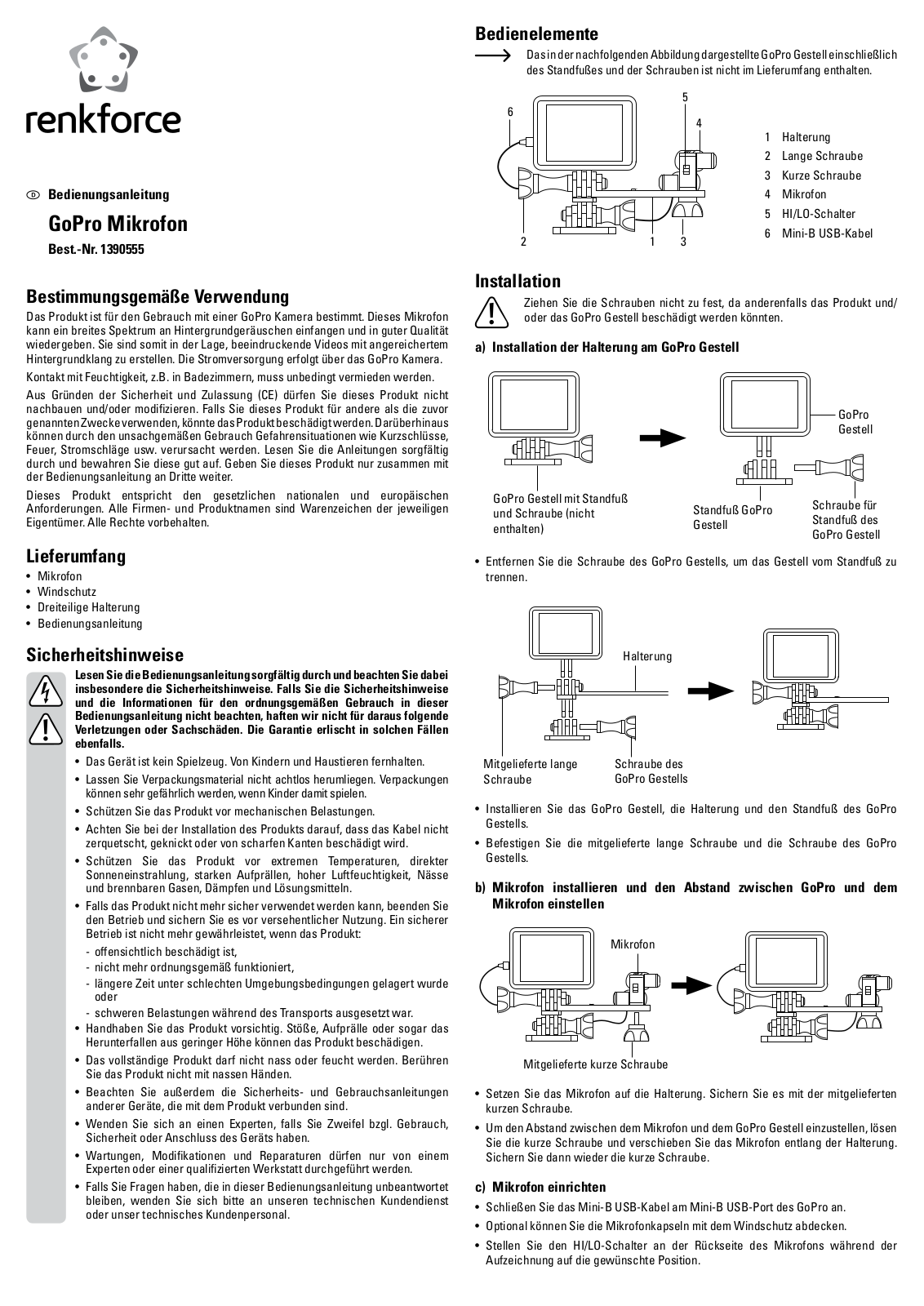 Renkforce 1390555 Operating Instructions Manual