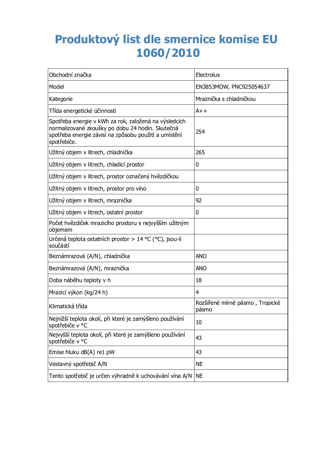 Electrolux EN3853MOW User Manual