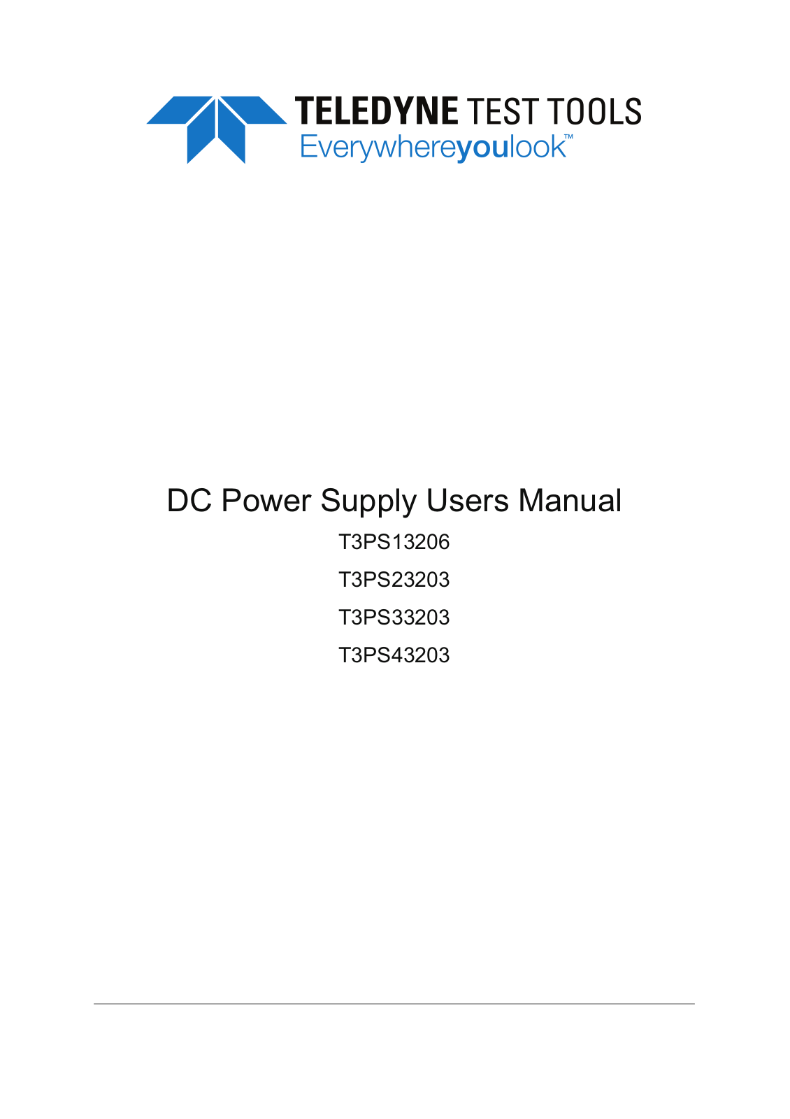 Teledyne T3PS13206, T3PS23203, T3PS33203, T3PS43203 User Manual