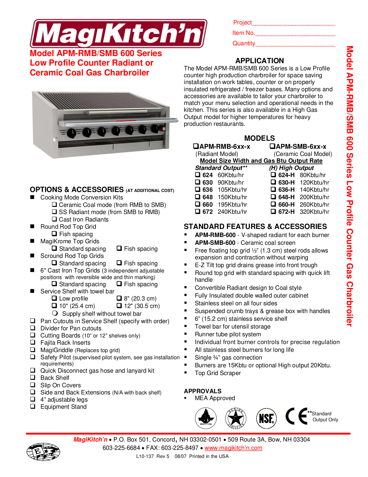 Magikitchn APM-RMB 600 Series, APM-SMB 600 Series General Manual