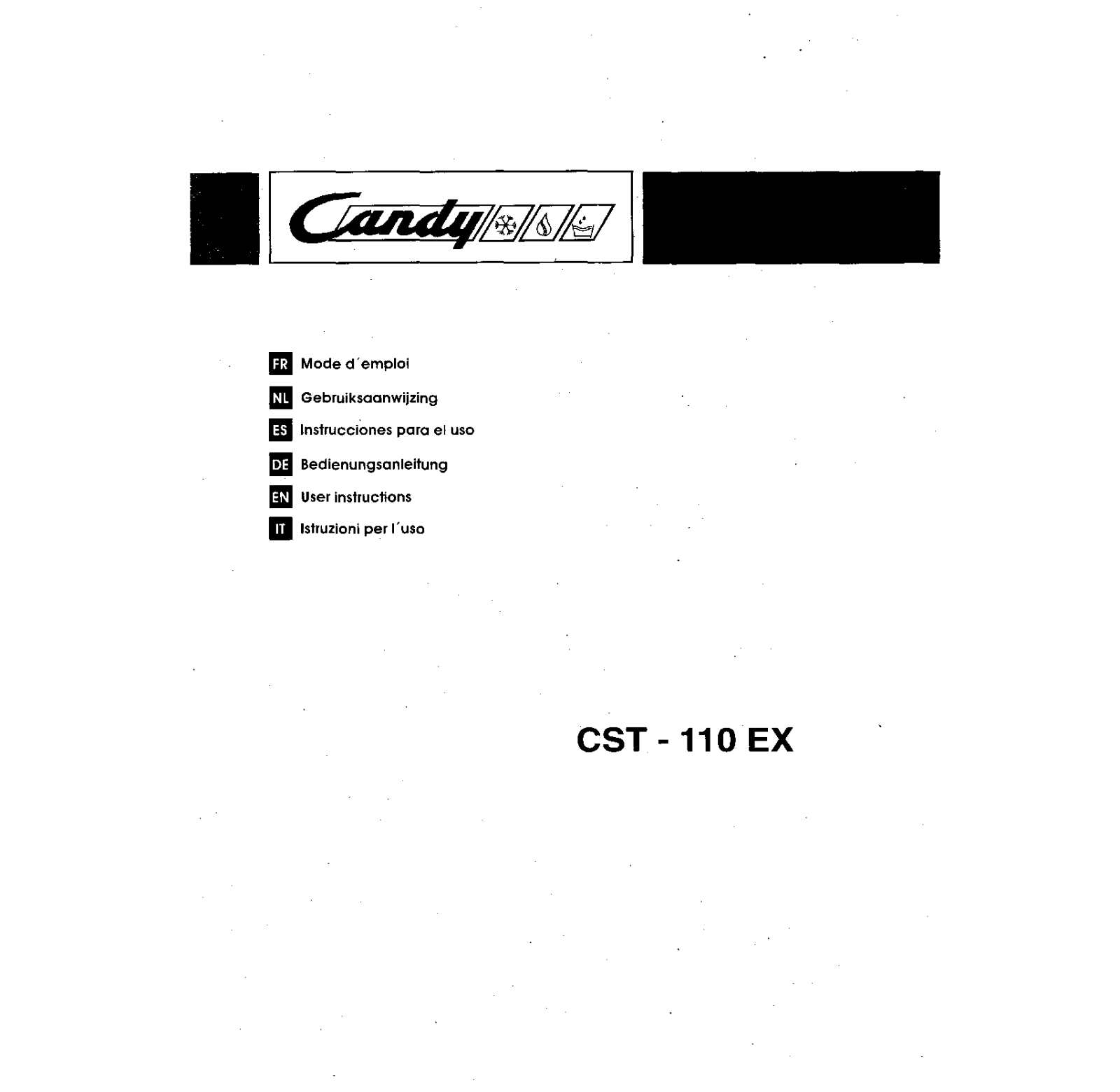 CANDY CST 110 User Manual