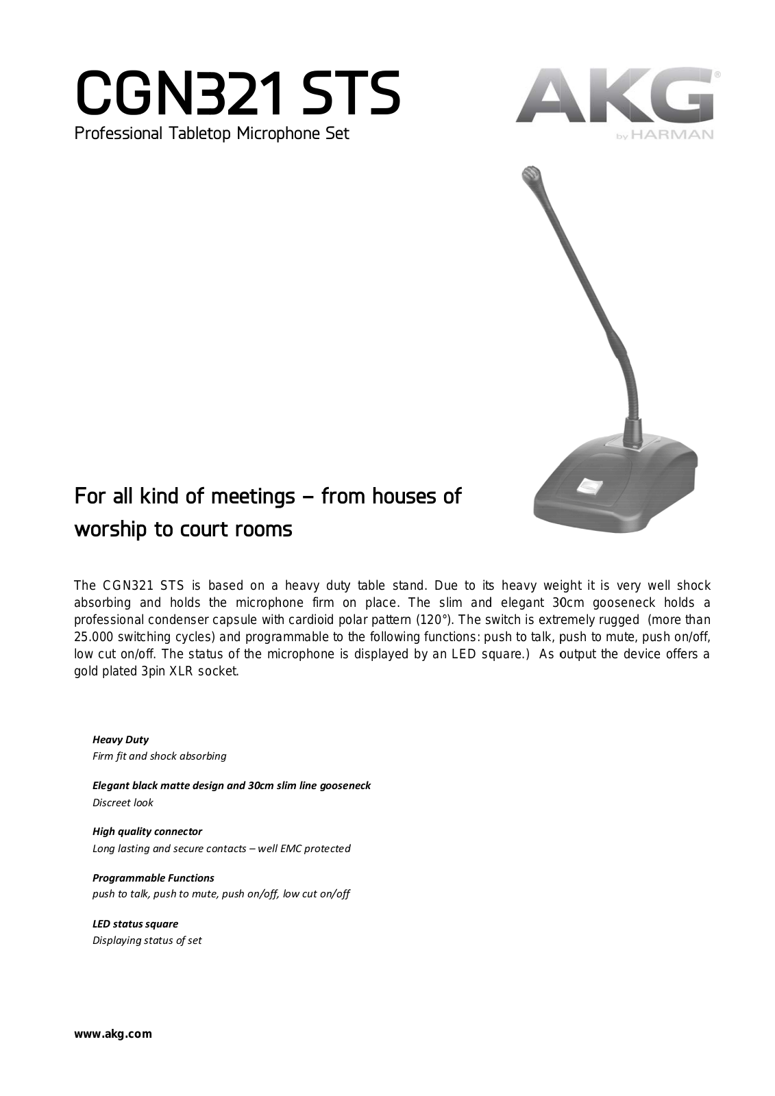 AKG Acoustics CGN321 STS User Manual