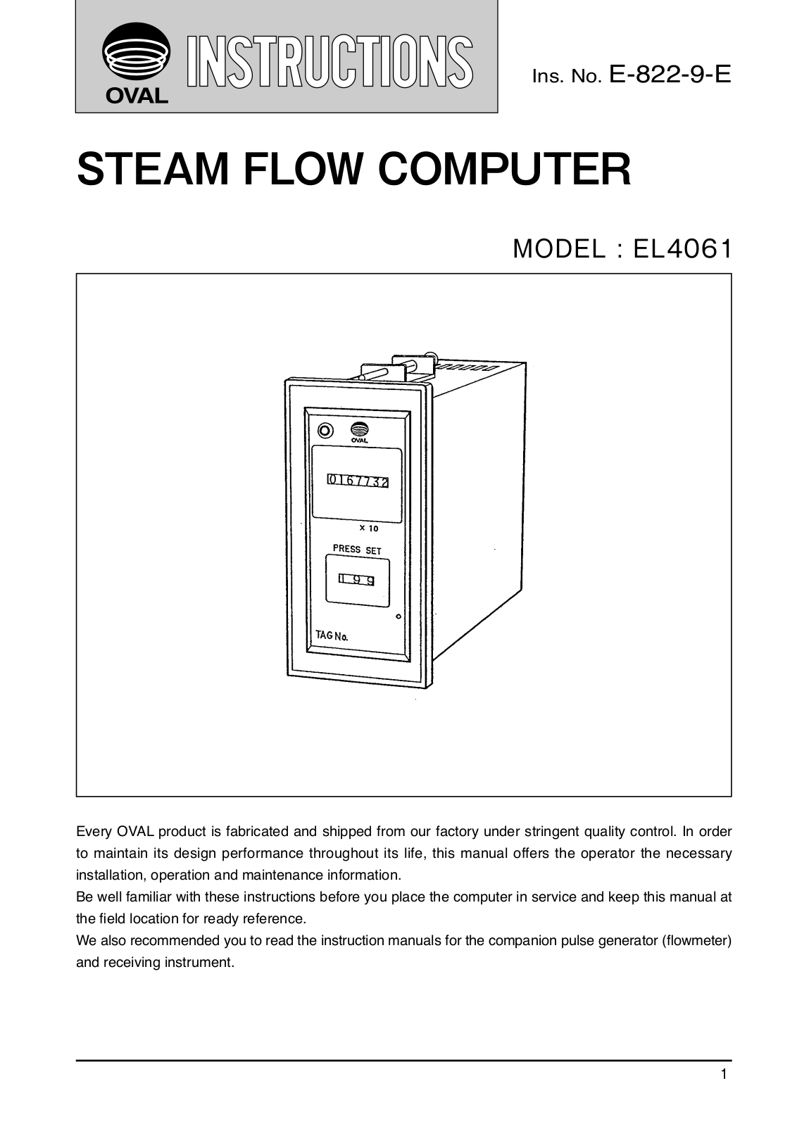 Oval EL4061 Instructions Manual - ManualMachine.com