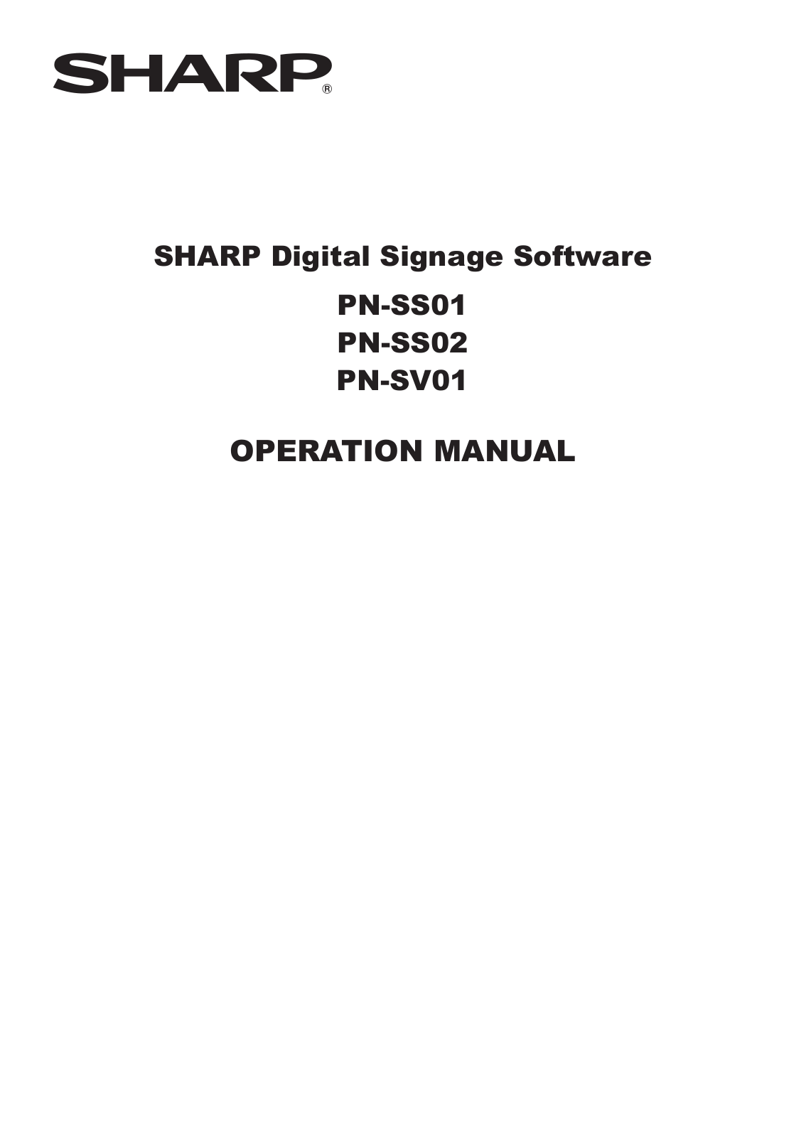 Sharp PNSV01 User Manual