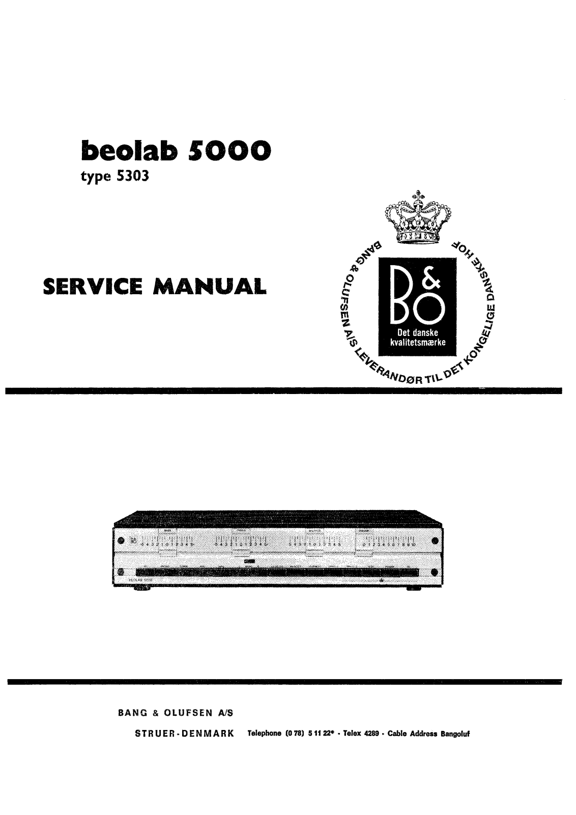 Bang and Olufsen Beolab 5000 Service manual