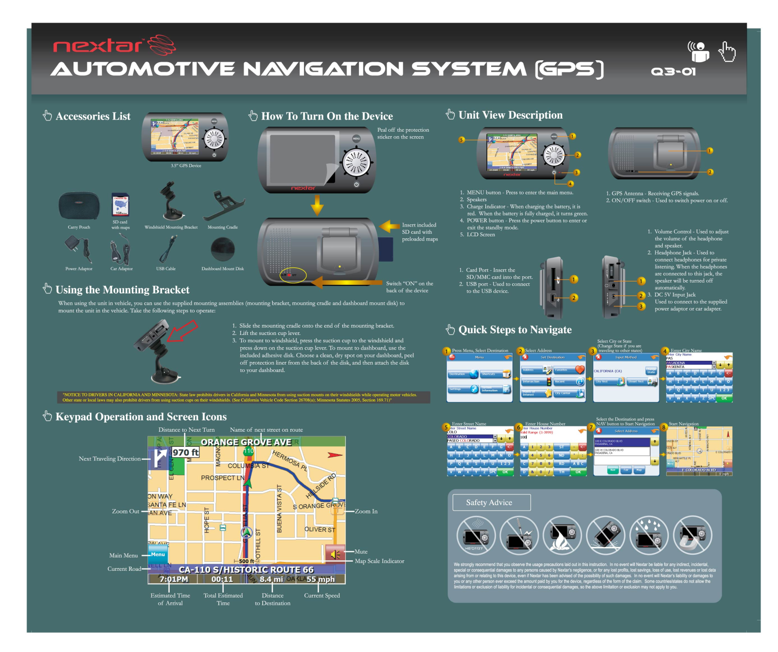 Nextar Q3-01 User Manual