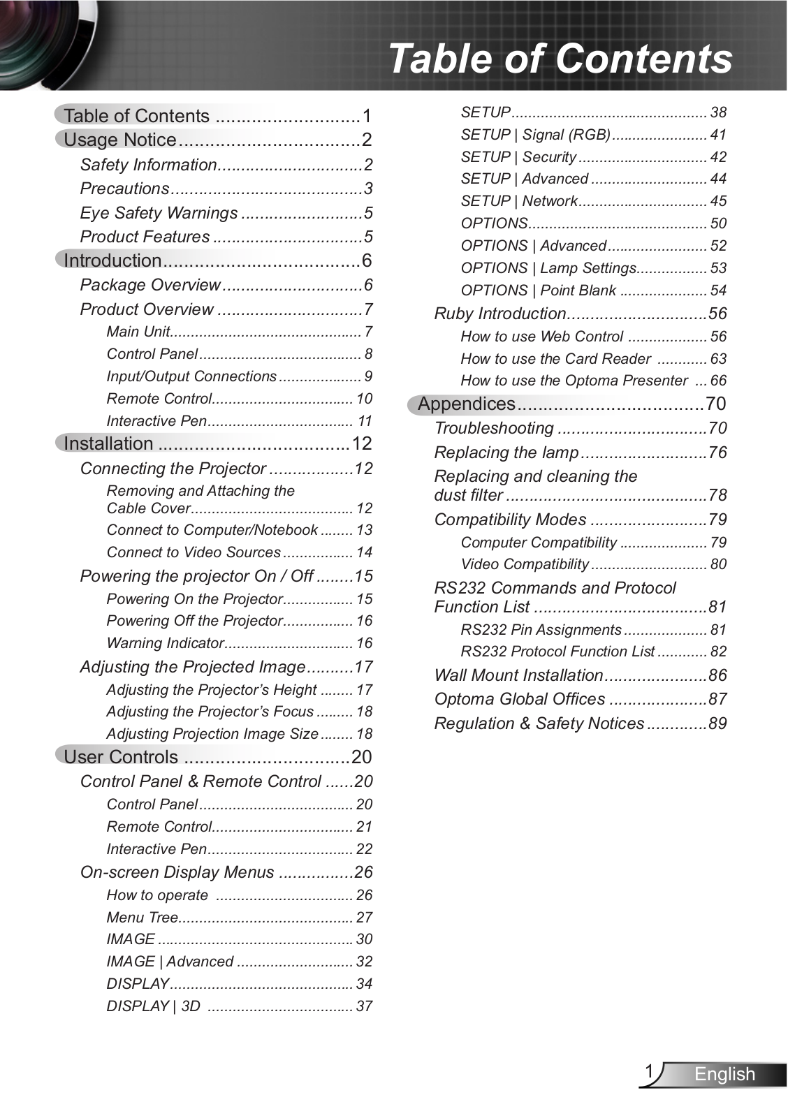 Optoma EX685UTis User Manual