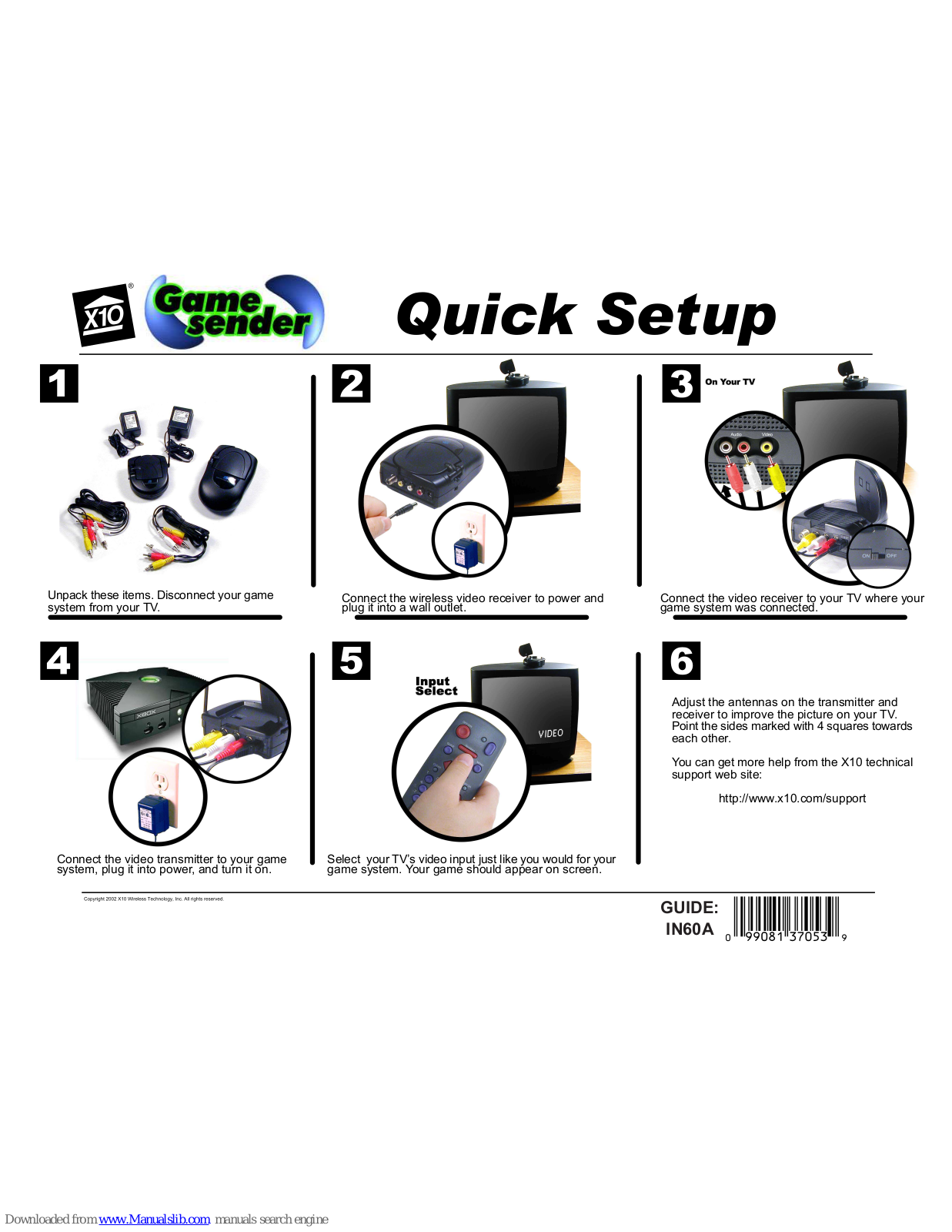 X10 IN60A Quick Setup Manual