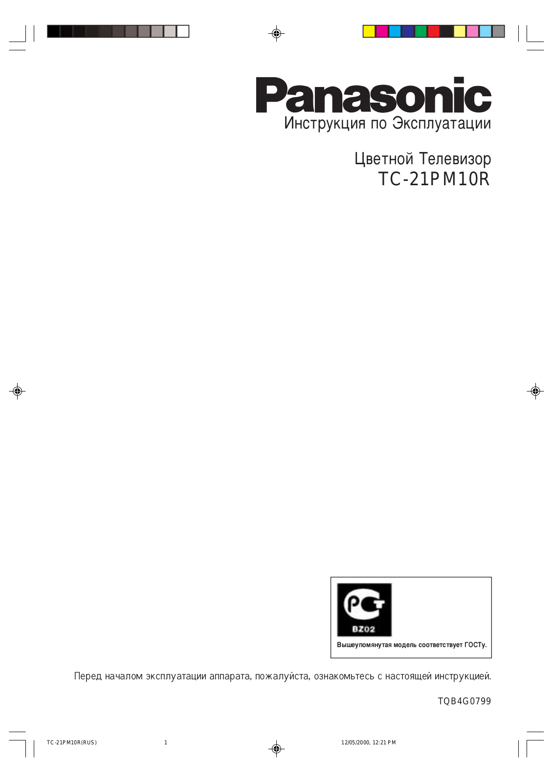 PANASONIC TC-21PM10R User Manual