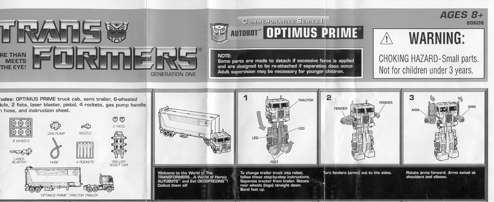 HASBRO G1 OPTIMUS PRIME Figure User Manual