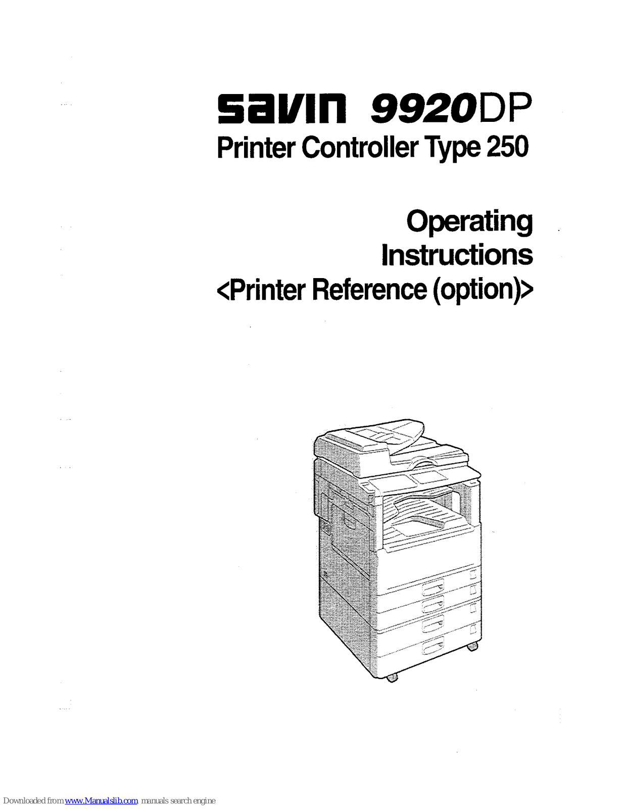 Savin 9920,9920DP Operating Instructions Manual