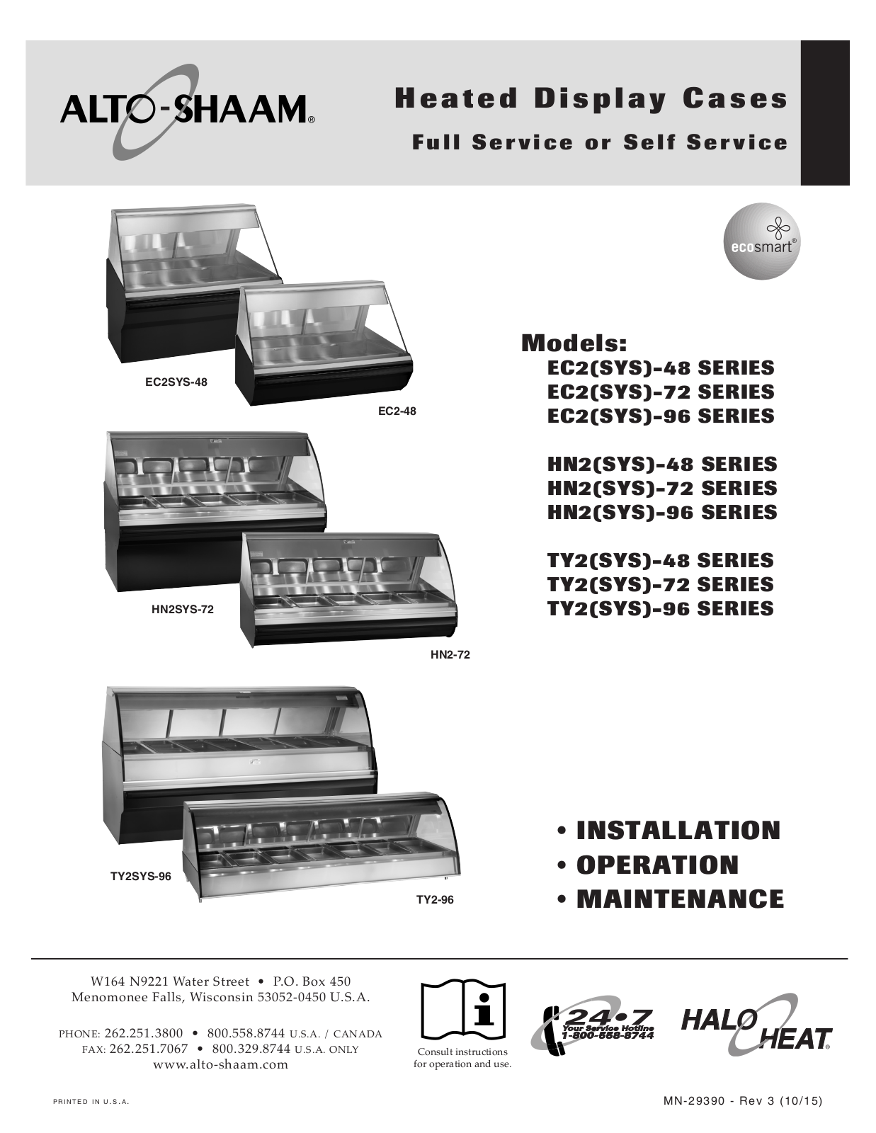 Alto Shaam EC2-48 Installation Manual