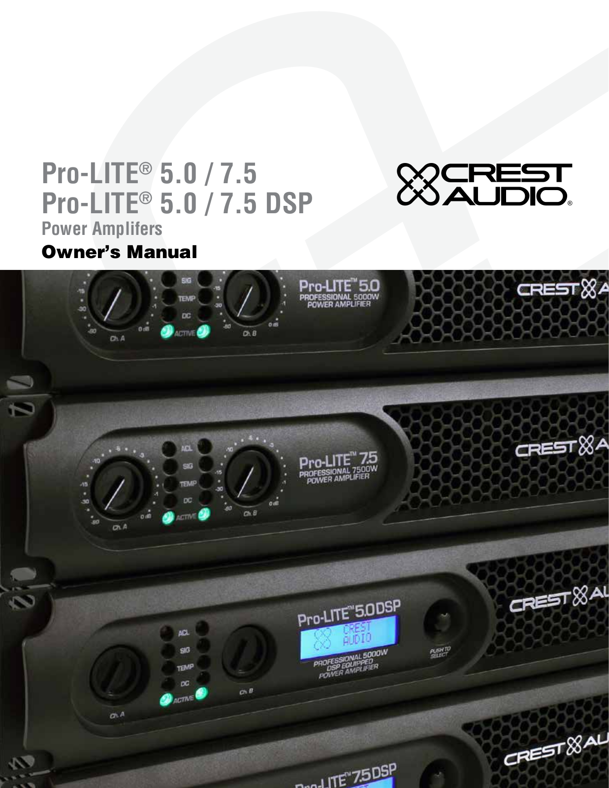 Crest PRO-LITE-3.0, PRO-LITE-5.0 Users Manual