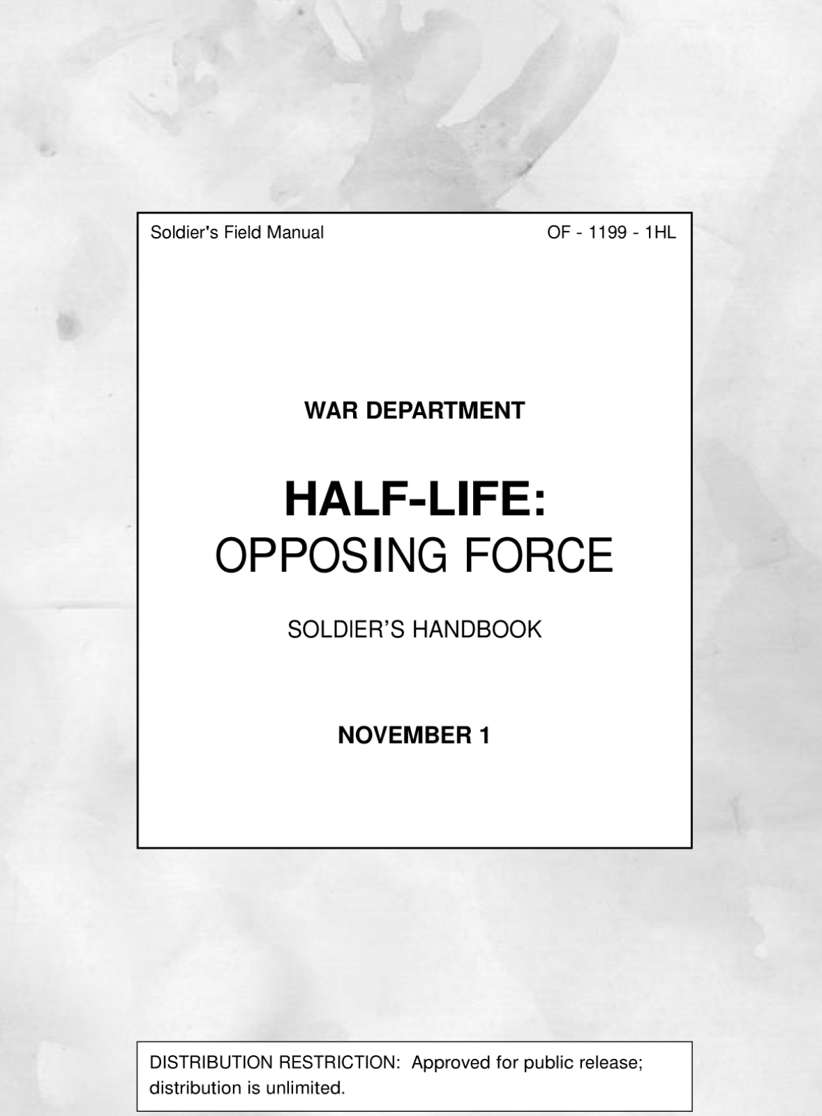 Game PC Half-Life Opposing Force User Manual