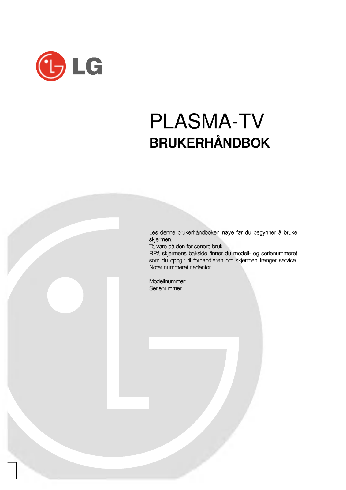 LG 42PX3RV User manual