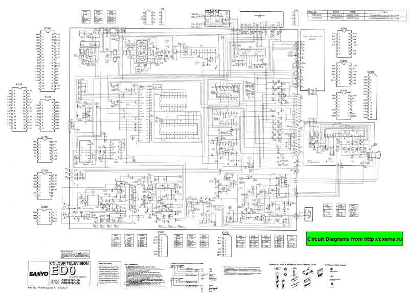 Sanyo CEP2576, CEP2876 Schematic Diagram