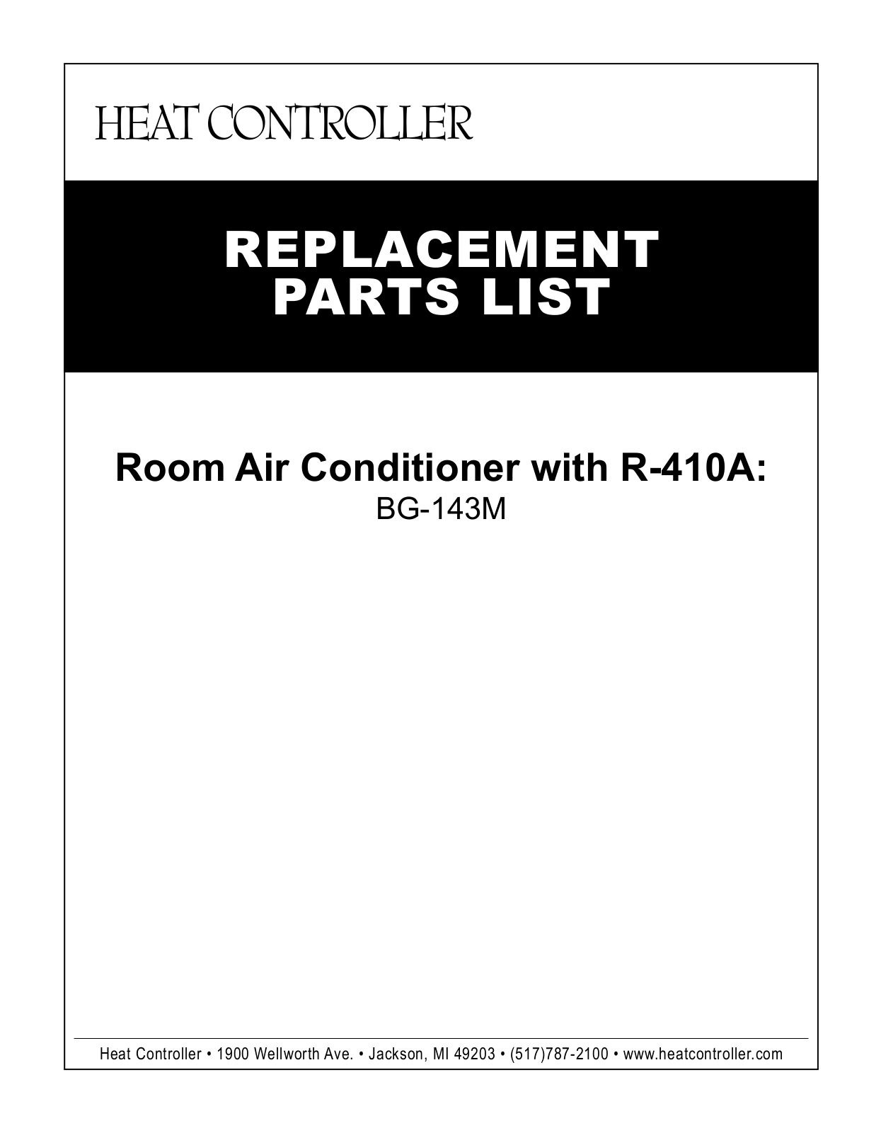 Comfort-aire Bg-143m Owner's Manual