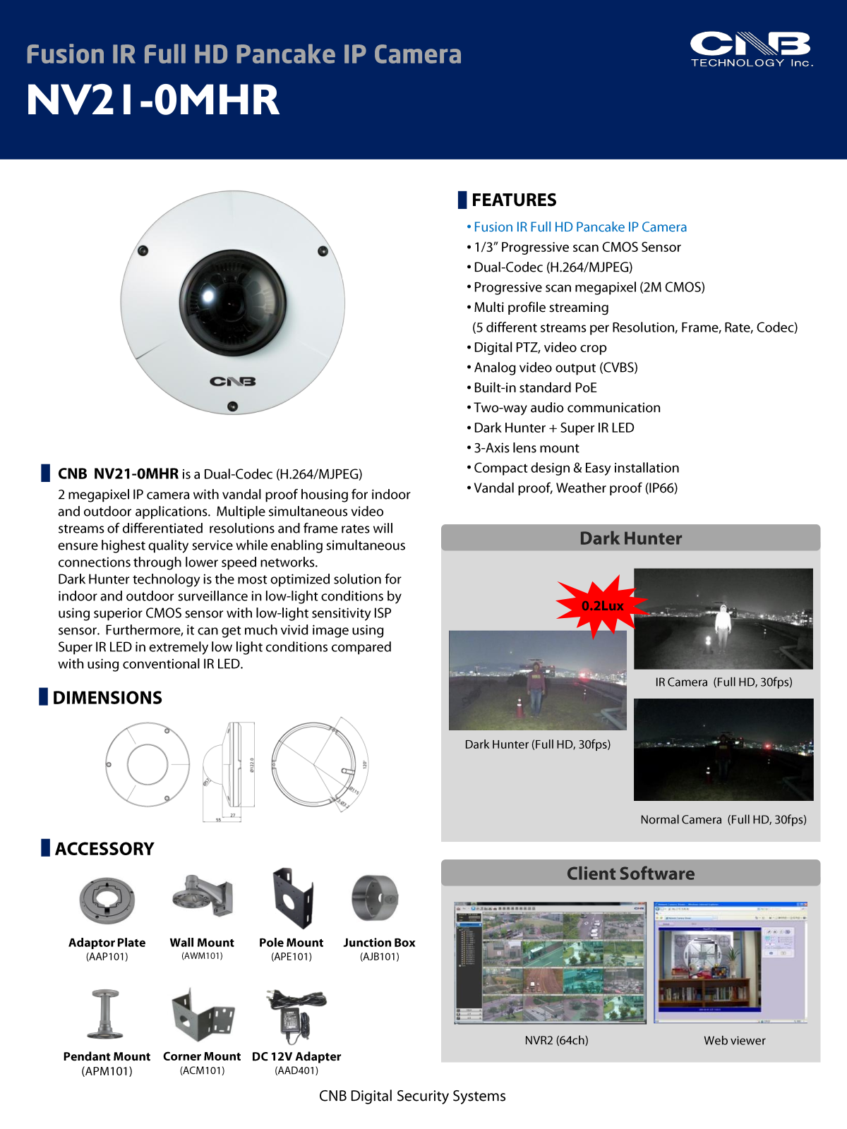 CNB NV21-0MHR Specsheet