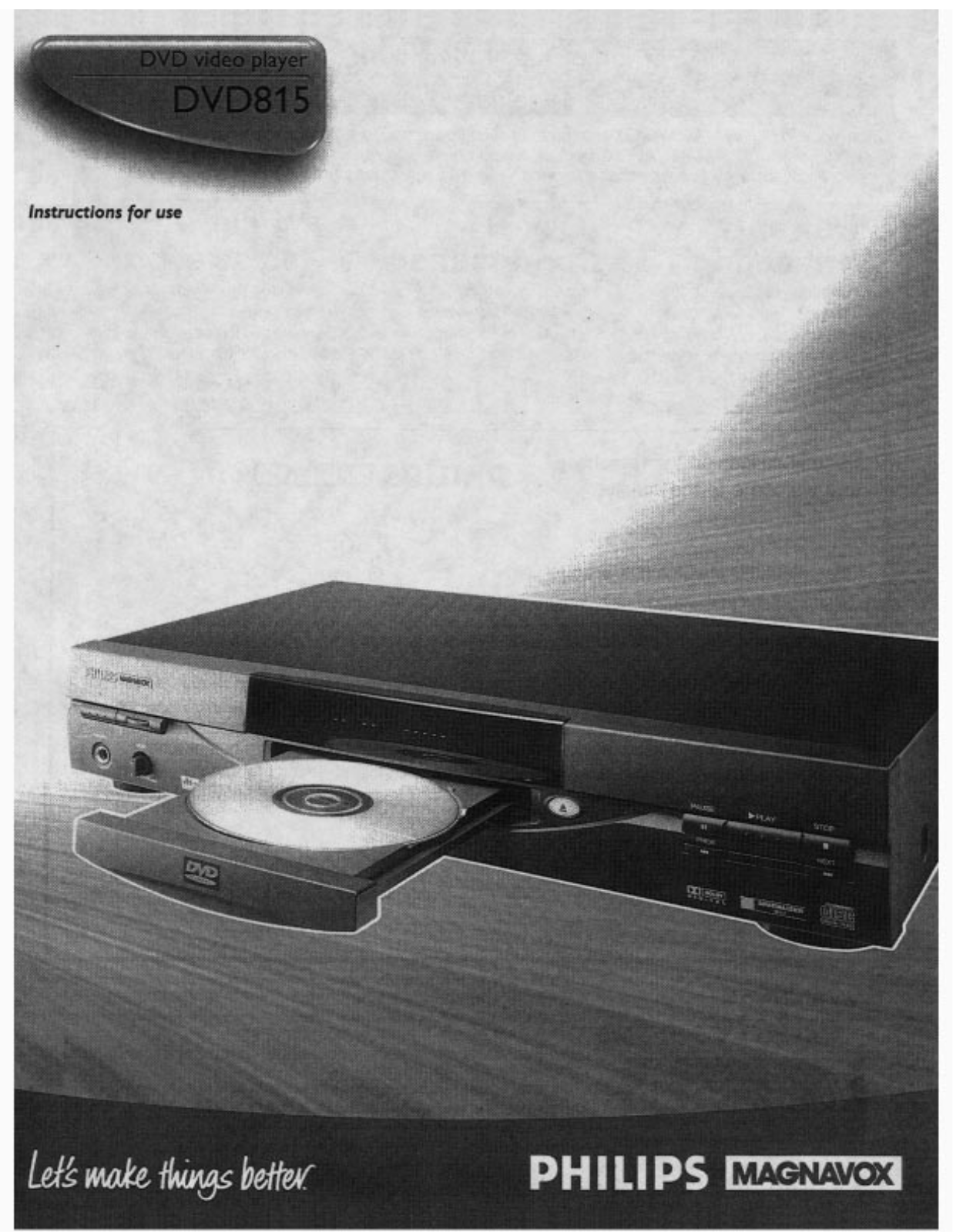 Magnavox DVD815 User Manual