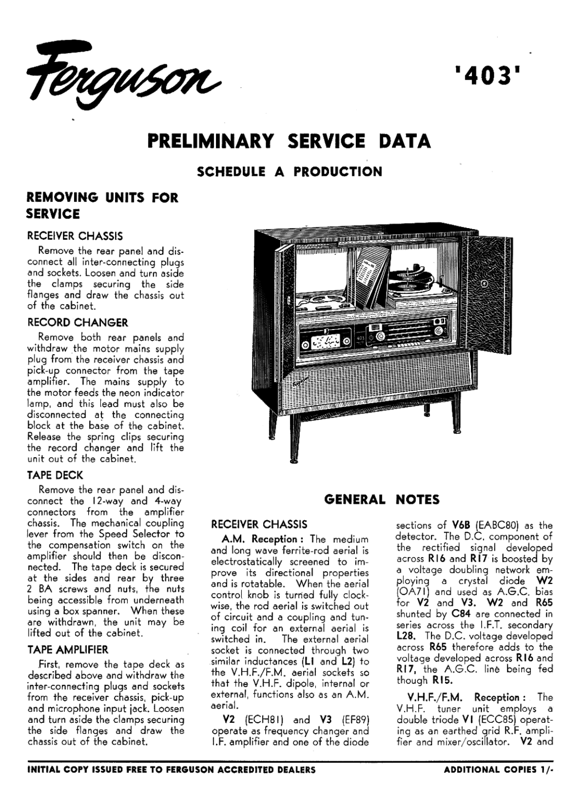 Ferguson 403RG SERVICE MANUAL