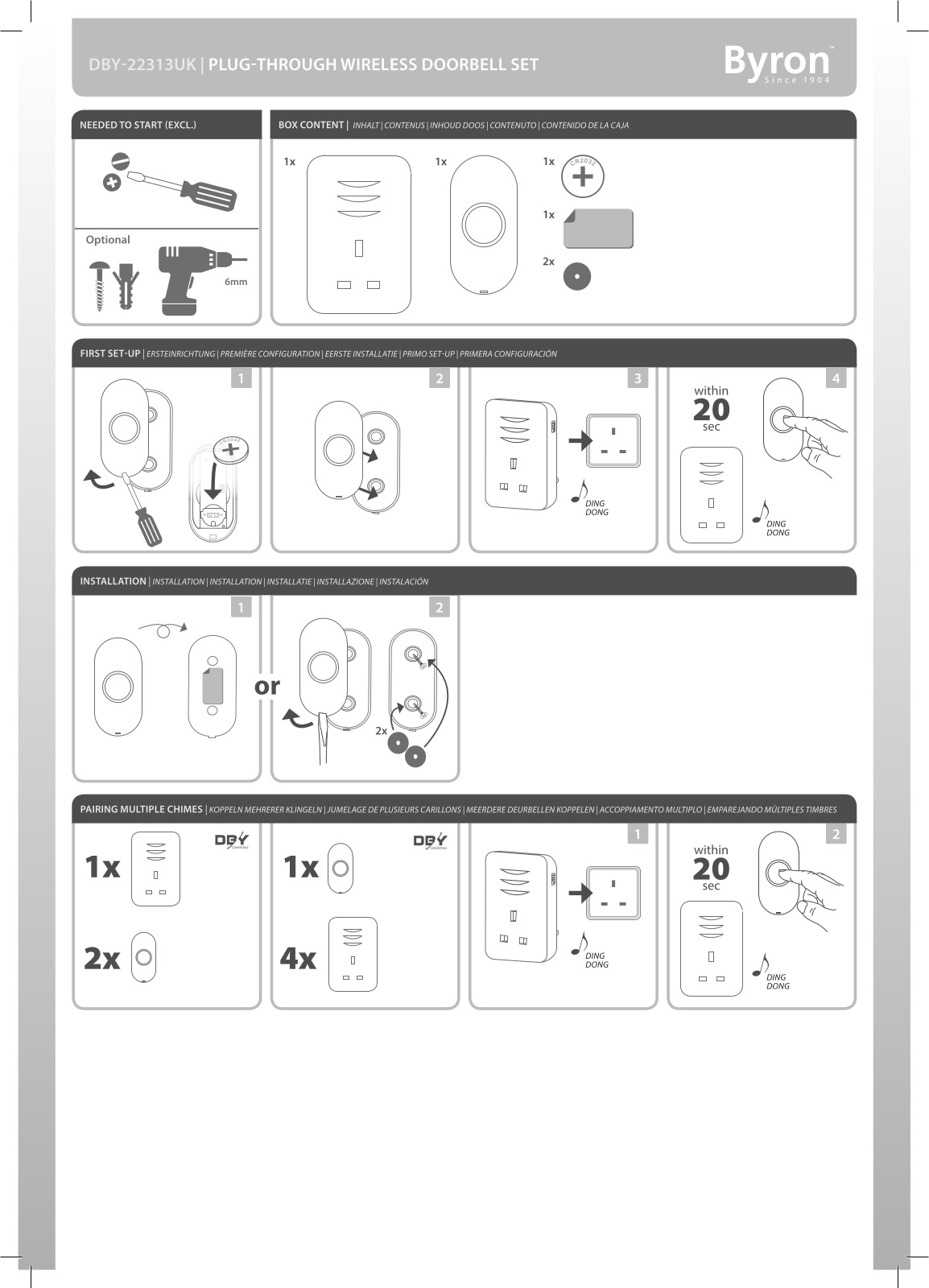 Byron DBY-22313UK Instruction manual