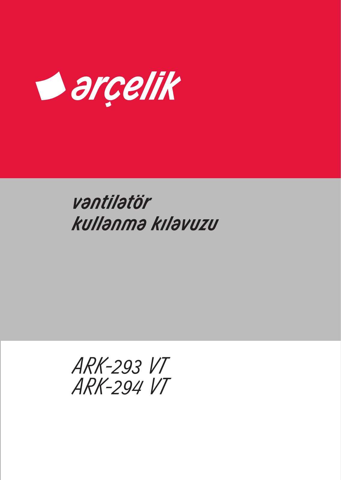 Arçelik ARK 294 VT User manual