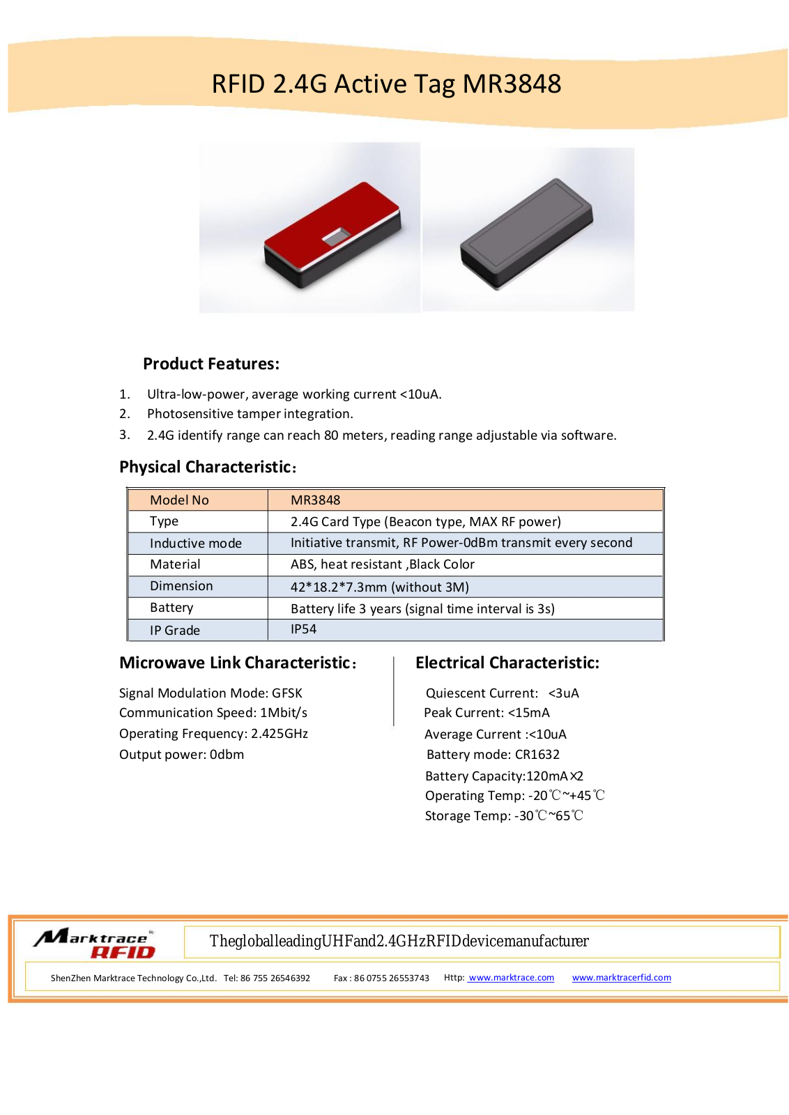 MARKTRACE MR3848 User Manual