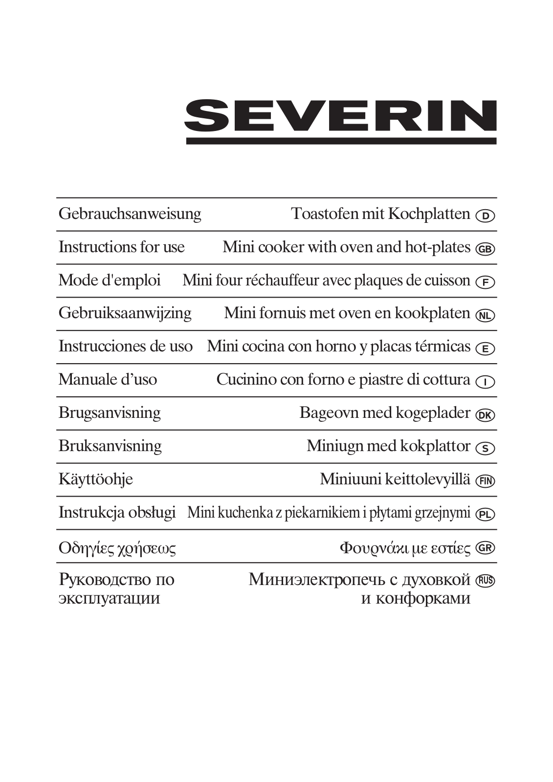 SEVERIN 2043 User Manual