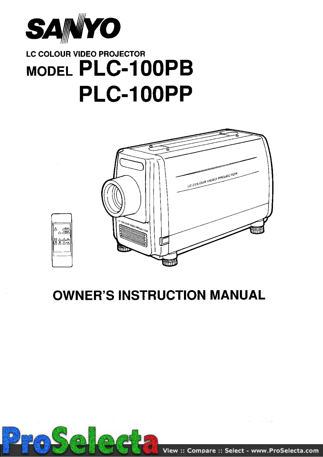 Sanyo PLC-100p User guide - ManualMachine.com