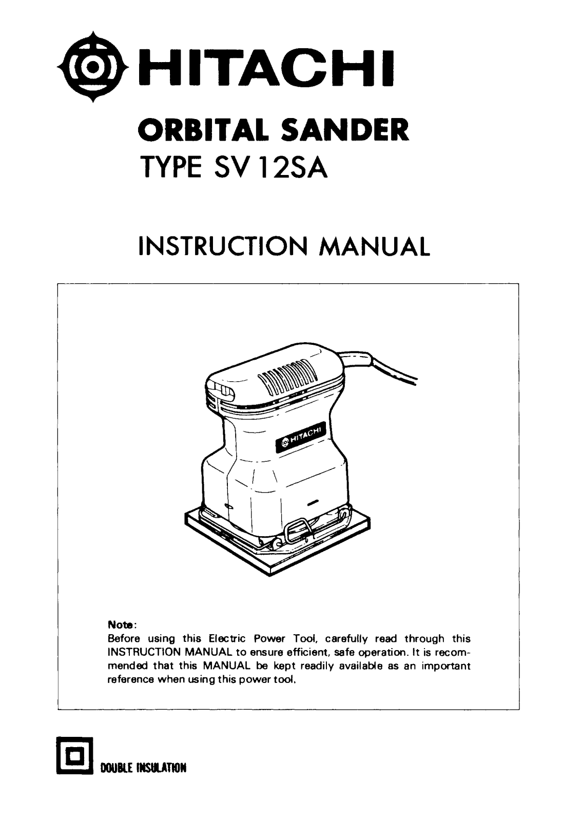 Hitachi SV12SA User Manual