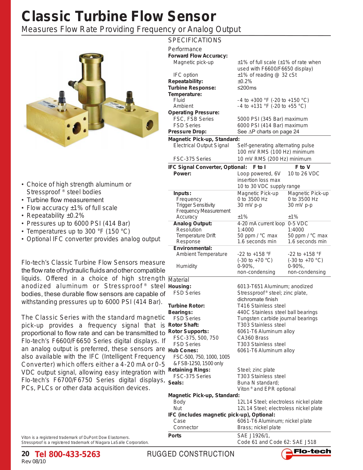 Flo-tech Classic Specifications