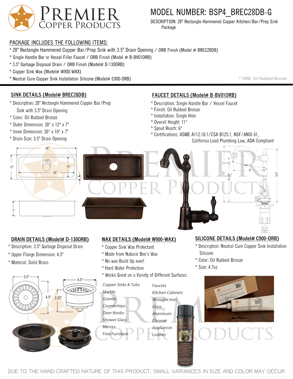 Premier Copper Products IER1932 Specifications - ManualMachine.com
