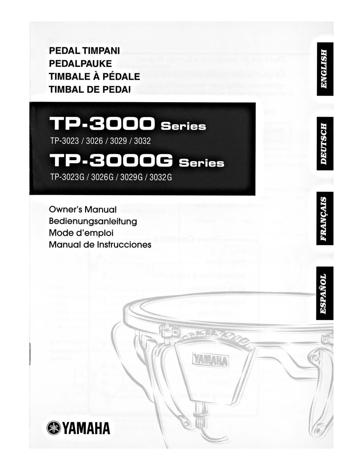 Yamaha TP-3032, TP-3023, TP-3029G, TP-3026, TP-3032G User Manual