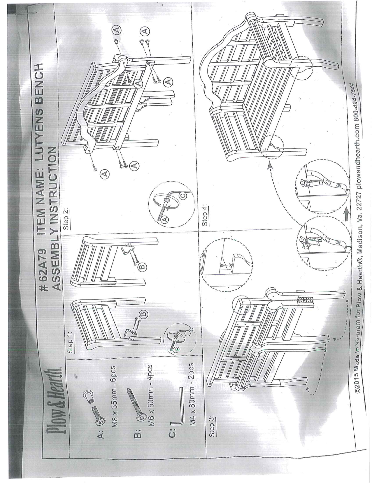 Plow & Hearth PLHE1856 Installation & Assembly - ManualMachine.com