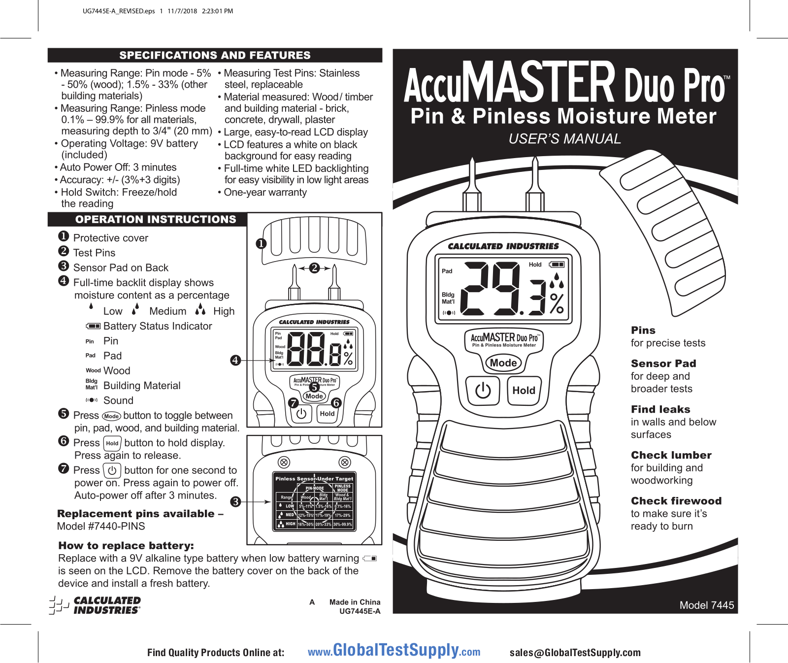 Calculated Industries 7445 User manual - ManualMachine.com