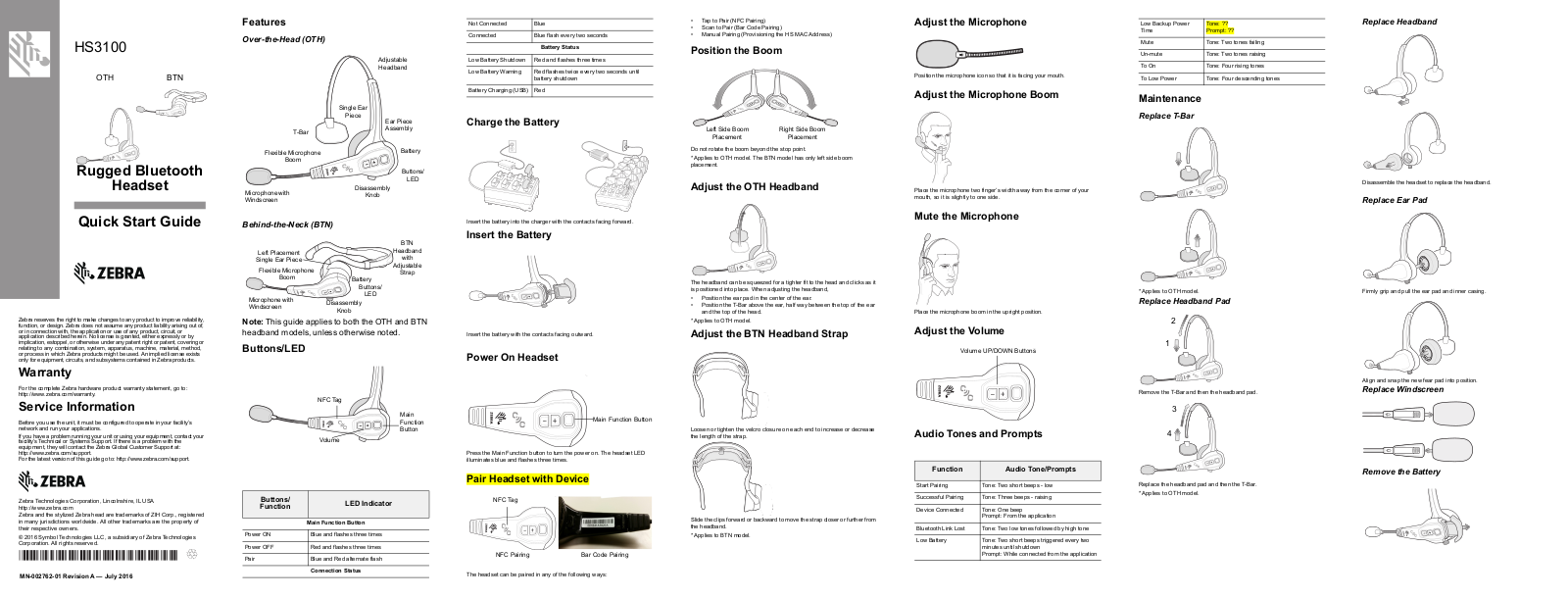 Zebra Technologies HS3100 Users manual