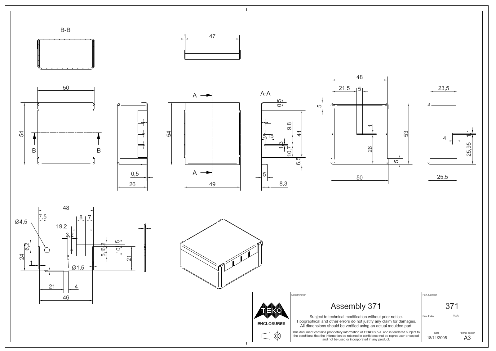 TEKO 371 Technical drawing - ManualMachine.com