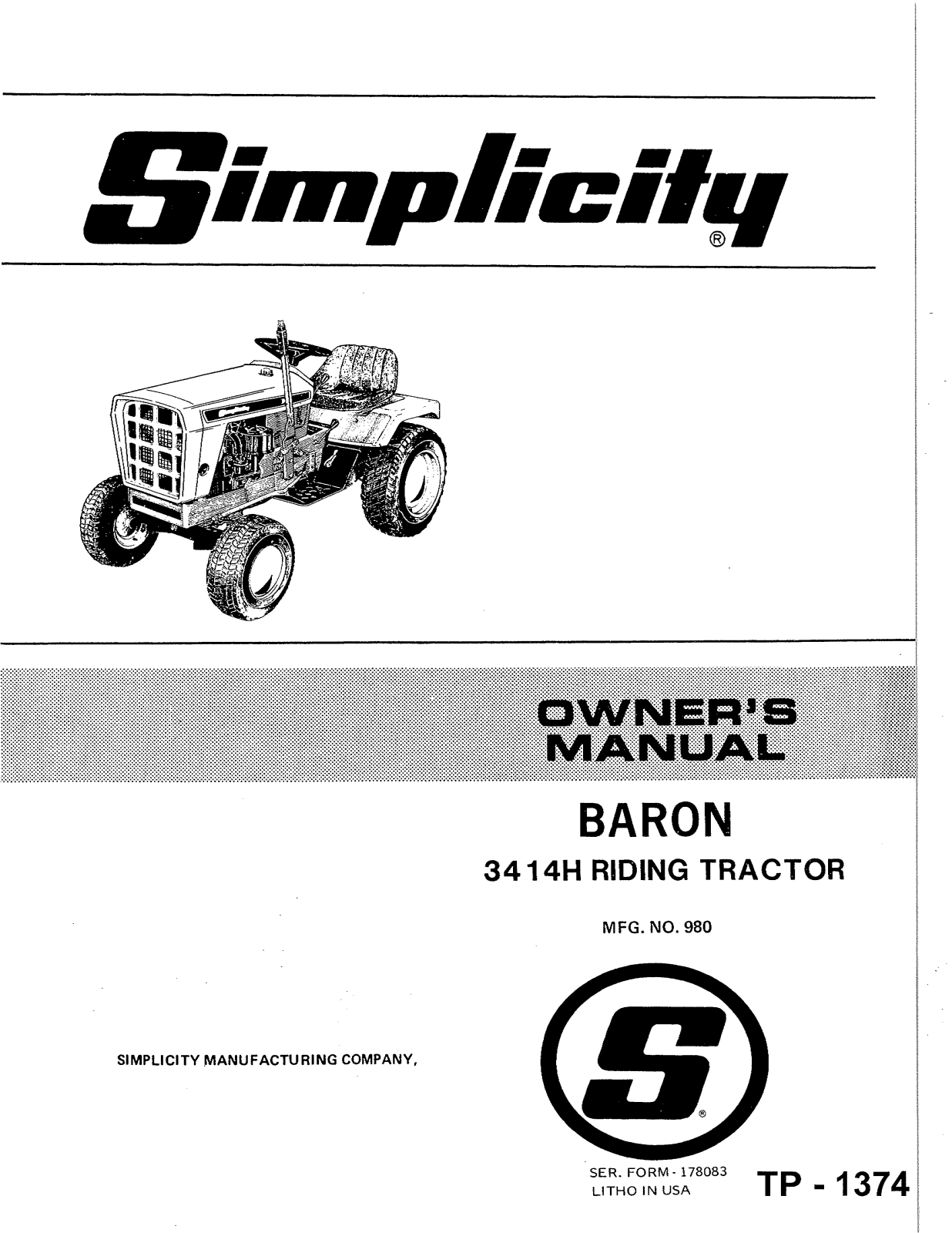 Simplicity 2414H User Manual