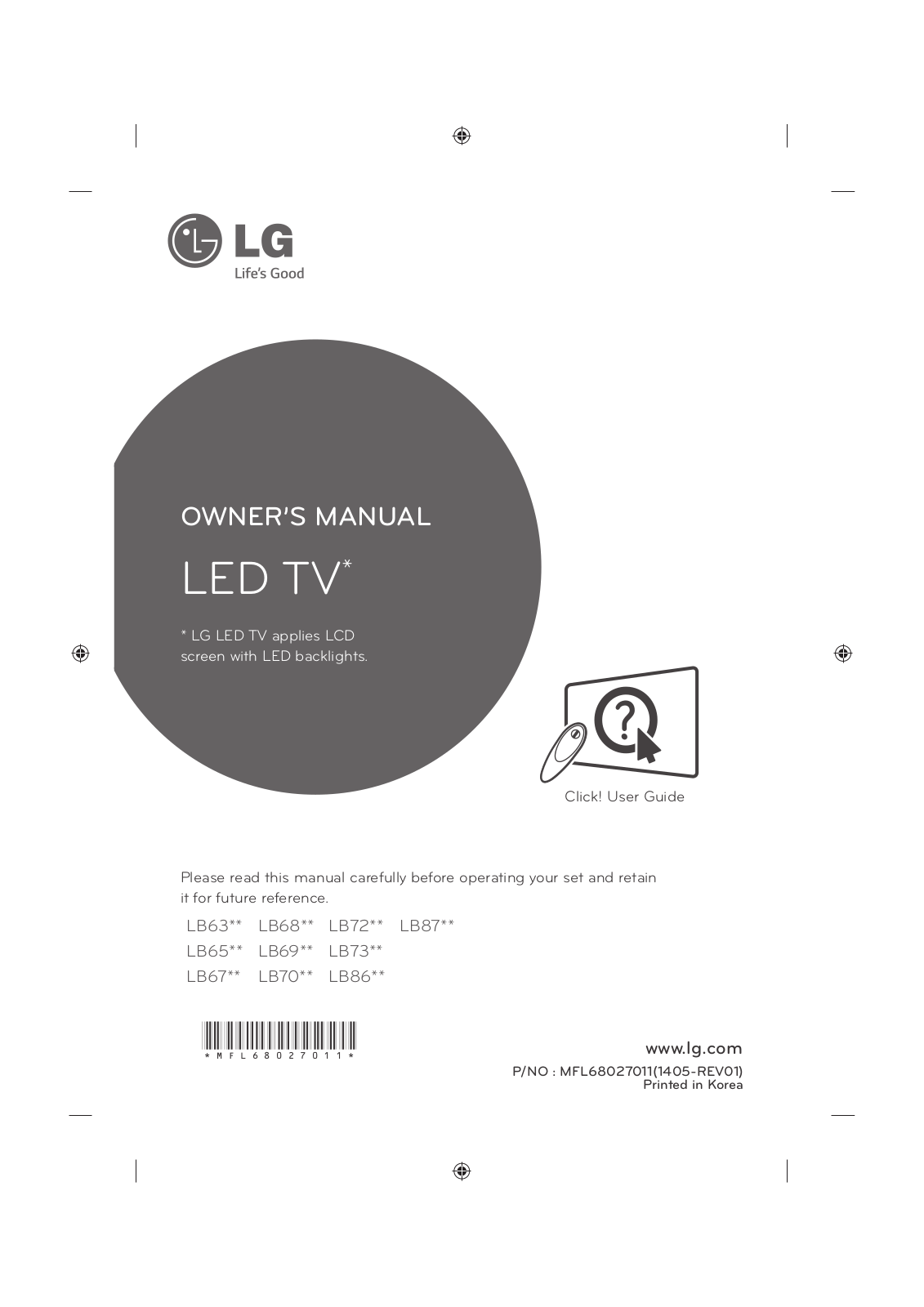 LG 60LB650V User Manual