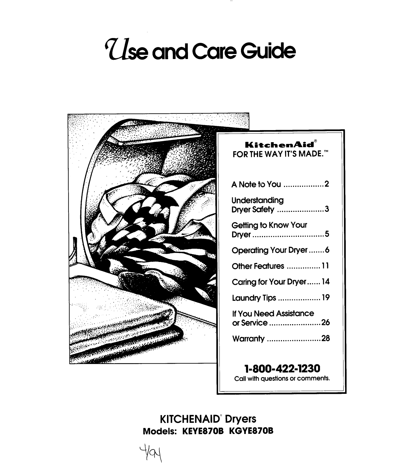 KitchenAid KEYE870B User Manual